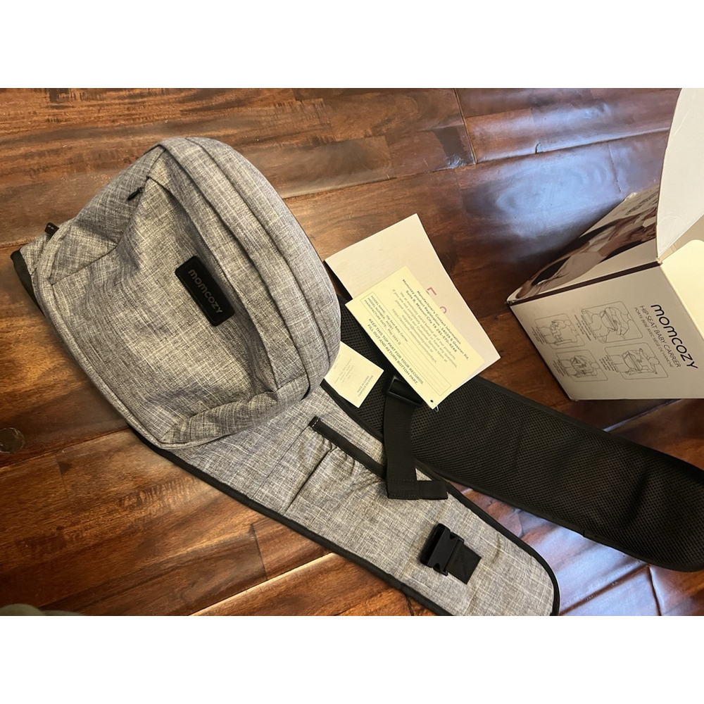 MomCozy Hip Seat Baby Carrier - Large Grey with Black Detailing - Picture 4 of 5